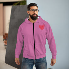 Load image into Gallery viewer, Love Yourself Unisex Zip Hoodie - Pink
