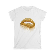 Load image into Gallery viewer, Gold Glitter Lips - Women&#39;s Softstyle Tee
