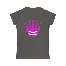 Load image into Gallery viewer, Black Queen Front &amp; Back- Women&#39;s Softstyle Tee
