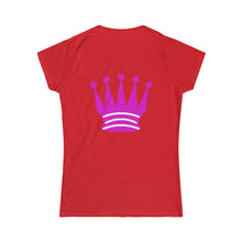 Load image into Gallery viewer, Black Queen Front &amp; Back- Women&#39;s Softstyle Tee
