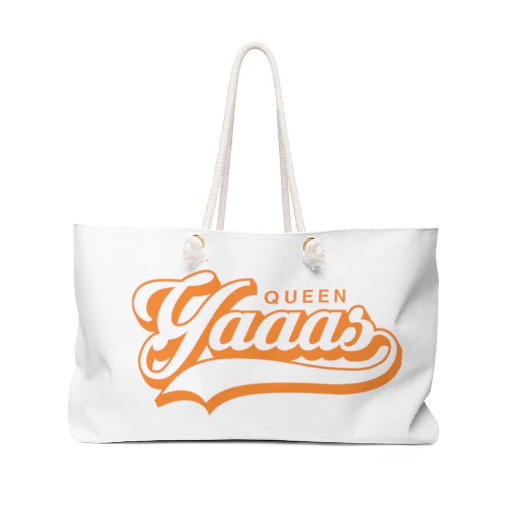 Yaaas Queen Front & Back Weekender Bag - White