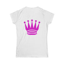 Load image into Gallery viewer, Black Queen Front &amp; Back- Women&#39;s Softstyle Tee
