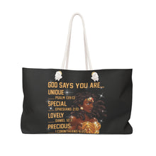 Load image into Gallery viewer, God Said You Are - Wonder woman - Weekender Bag - Black
