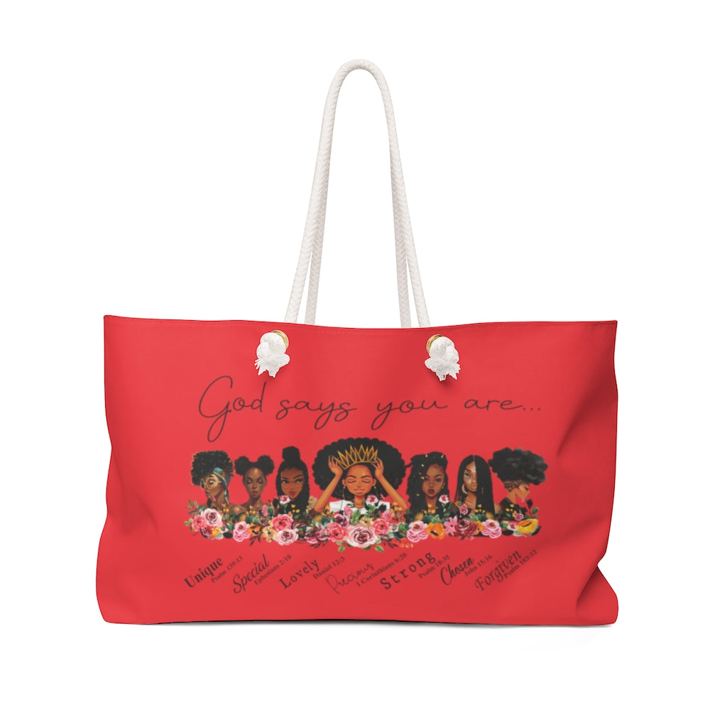 God Says You Are - Weekender Bag - Red