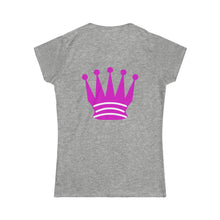 Load image into Gallery viewer, Black Queen Front &amp; Back- Women&#39;s Softstyle Tee
