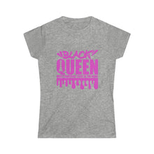 Load image into Gallery viewer, Black Queen Front &amp; Back- Women&#39;s Softstyle Tee
